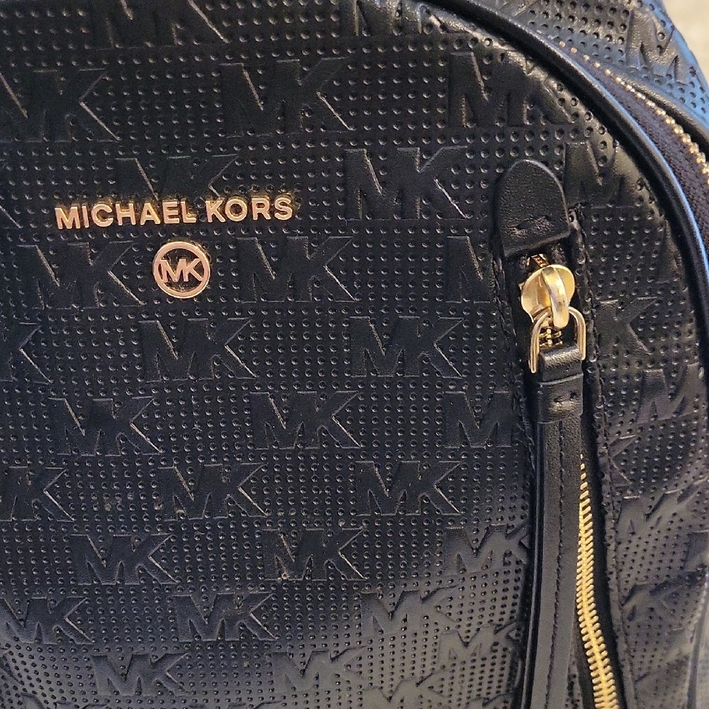 Michael Kors Monogram Brooklyn Elegant Black Backpack - Picture 2 of 10